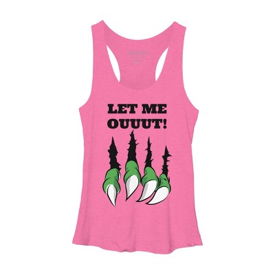 Women's Design By Humans Let the monster out halloween By ArtStyleAlice Racerback Tank Top