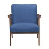 Fabric Upholstery Solid Rubberwood Contemporary Wood-Arm Accent Chair with Dacron Foam Seat, Attached Cushions and Natural Finish Frame - 2 of 4