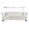 NicBex 84.65" Chesterfield Sofa with Rolled Arm, Modern PU Leather 3 Seater Sofa Couch, Upholstered Vintage Couch for Living Room - 2 of 4