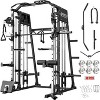 ER KANG Smith Machine, 2200lbs Squat Rack with LAT-Pull Down System & Cable Crossover Machine, Training Equipment with Leg Hold-Down Attachment - 2 of 4