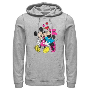 Men's Mickey & Friends Valentine's Day Minnie Mouse Smooch Pull Over Hoodie - 1 of 4
