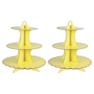 Unique Bargains 3-Tier Cardboard Cupcake Stand Tower 2 Pcs - 1 of 4