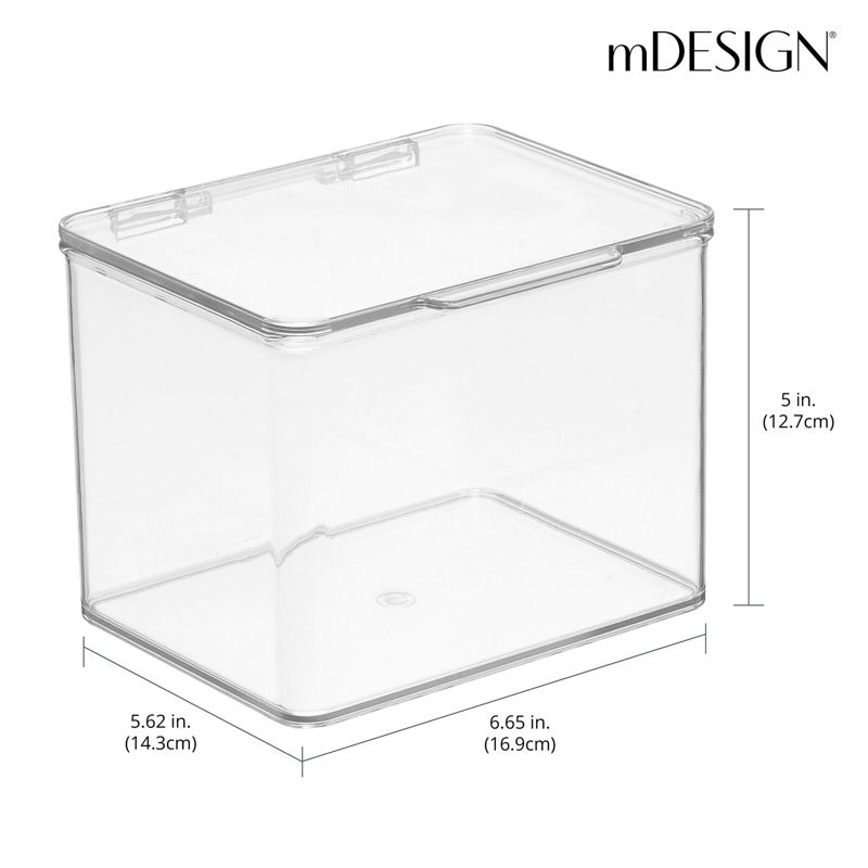 mDesign Kitchen Pantry/Fridge Storage Organizer Box - Hinge Lid, 4 Pack, 4 of 10