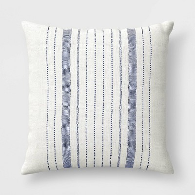 Oversize Woven Outdoor Throw Pillow Navy/White - Threshold™ designed with Studio McGee