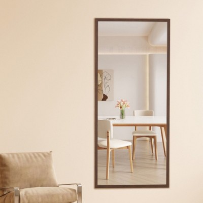 Elegant Solid Wood Full-Length Mirror: Dressing, Bedroom, Decorative, Retail, Floor and Wall Mount