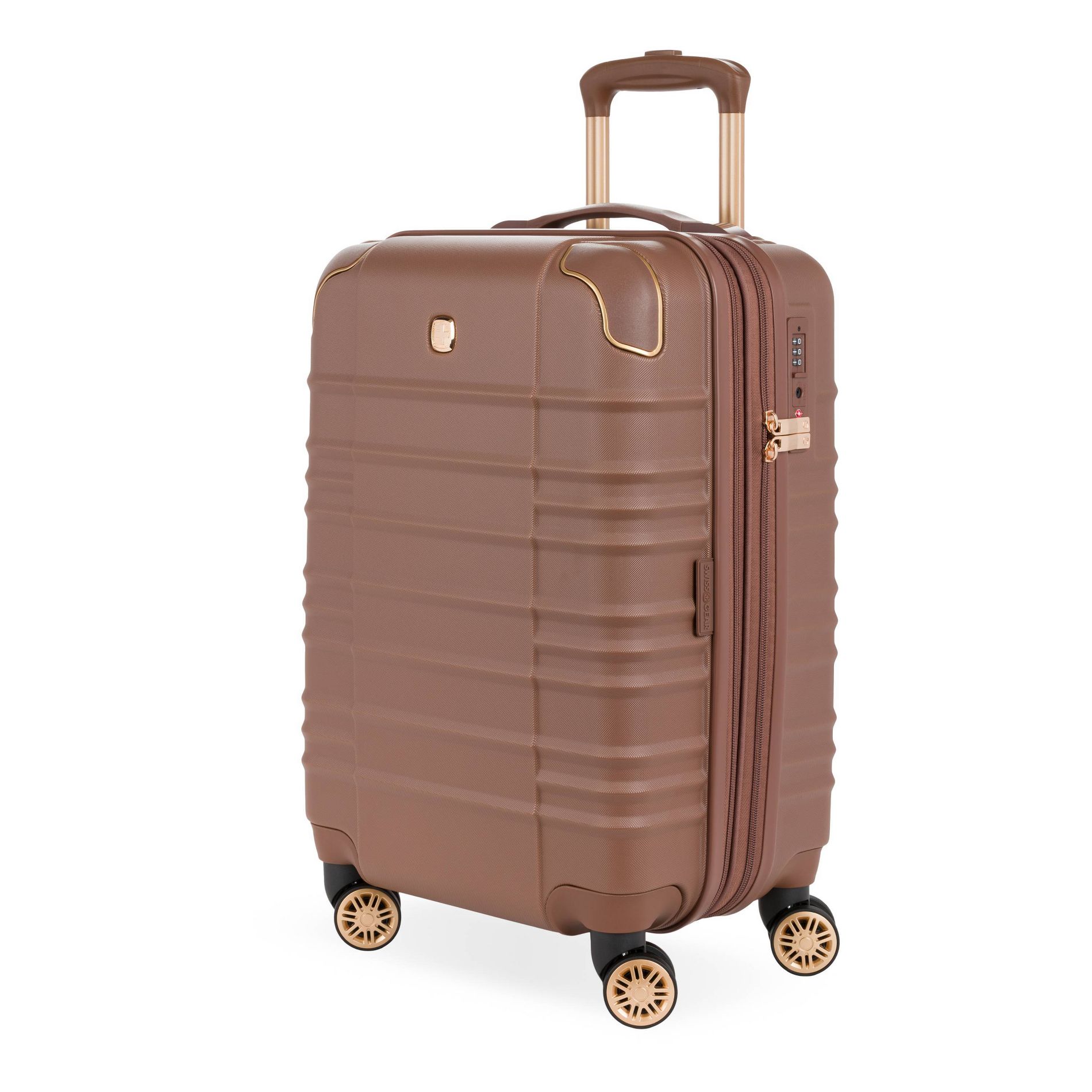 SWISSGEAR Cascade Hardside Carry On Spinner Suitcase - Maple: 8-Wheel Solid Design