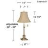 360 Lighting Traditional Swing Arm Desk Table Lamp Adjustable Height 36" Tall Antique Brass Imperial Taupe Bell Shade Living Room Bedroom - 4 of 4