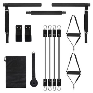 iMountek"Pilates Bar Kit with 100LBS Resistance Bands – Full Body Exercise Set for Beginners to Pros"Black - 1 of 4