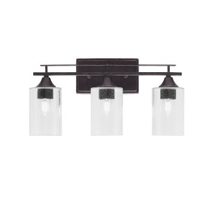 Toltec Lighting Uptowne 3 - Light Vanity in  Dark Granite with 4" Clear Bubble Shade - 1 of 1