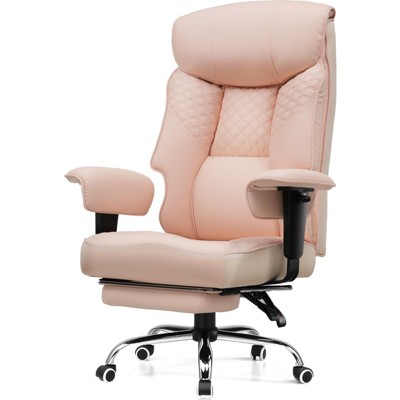 COMHOMA Big and Tall Office Chair 400lbs High Back Chair with Ergonomic Lumbar Support, Leather Executive Chair with Footrest
