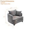 Chenille Accent Chair with Storage Ottoman, Upholstered Armchair Reaging Chair Barrel Chair - ModernLuxe - 3 of 4