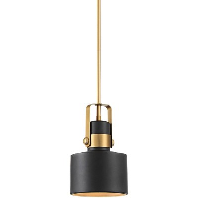 Possini Euro Design Courtney Black Burnished Brass Mini Pendant Light 6  1/2