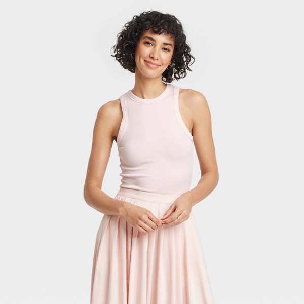 Top de tirantes acanalado de corte ajustado para mujer - A New Day™ 6