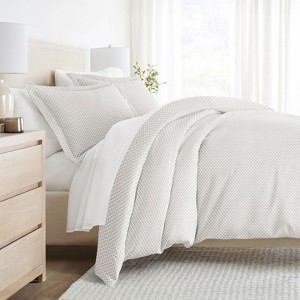 Modern Geometrics & Thatch Pattern 3PC Duvet Cover & Shams Set, Ultra Soft, Easy Care - Becky Cameron - 1 of 4