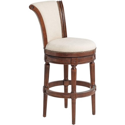 Nada Addison 30 1/4" Erin Cream Fabric Swivel Bar Stool