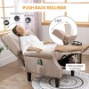 Vintage Upholstered Wingback Heated Vibrating Massage Recliner Chair with Remote Controller and Push-back Recline - 4 of 4