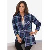 Roaman's Women's Plus Size Plaid Flannel Tunic - 3 of 4
