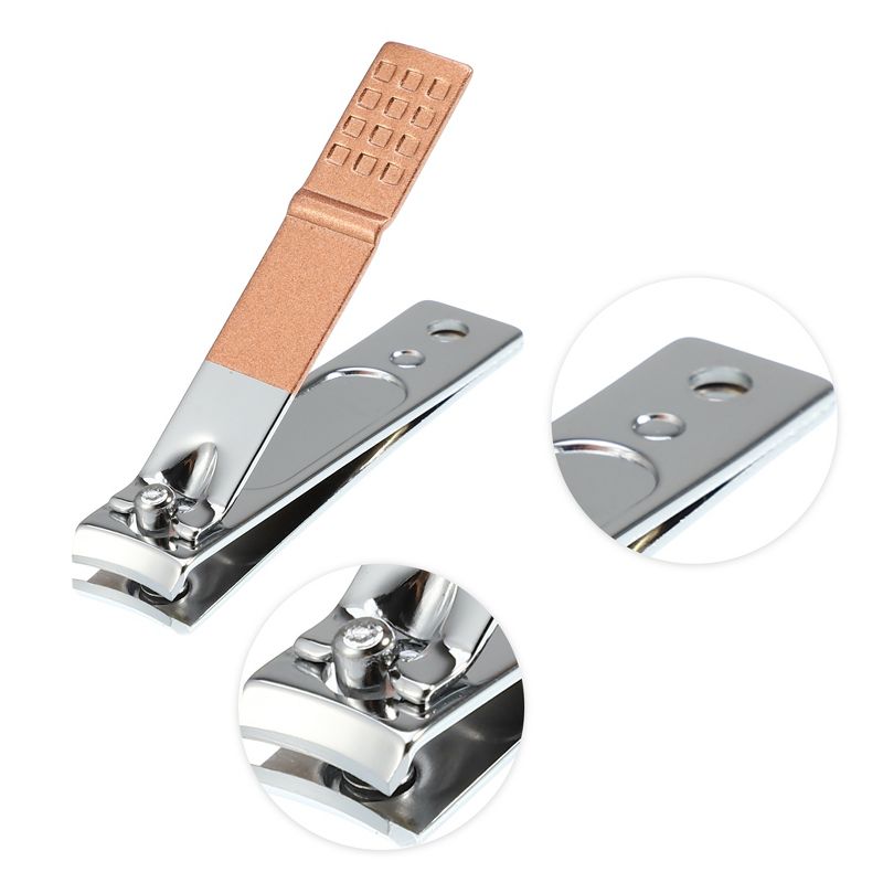 Unique BargainsStainless Steel Manicure Nail Clippers Pedicure Tools Rose Gold Tone 7 in 1 Set, 4 of 7