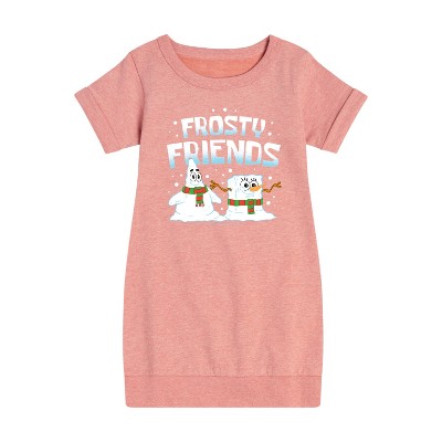 - SpongeBob SquarePants - Frosty Friends Graphic Short Sleeve Fleece Dress