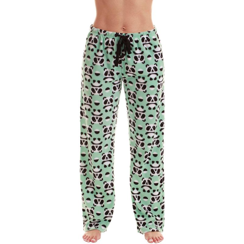 Just Love Womens Panda Print Micro Fleece Pajama Pants, 1 of 4
