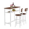 3-Piece Bar Height Dining Set with a Table and 2 Stools with Backrest - 3 of 4