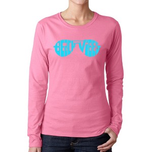 LA Pop Art Beach Vibes - Women's Word Art Long Sleeve T-Shirt - 1 of 4