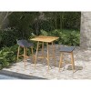 Solid Wood Counter Height Bistro Set X Base Table & Cord Cushioned Stools for Patio - 3 of 4