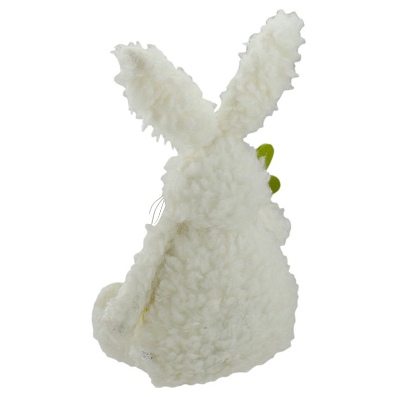Northlight 14" Plush White Sitting Easter Bunny Rabbit Holding a Carrot Spring Figure, 5 of 6