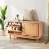 VEVOR Entryway Shoe Bench, 39.4 x 11.8 x 20.9 Inch Rattan-Like Shoes Bench with 2 Flip Drawers, 300lbs Shoe Storage Rack with 4 Compartments, Brown - 2 of 4