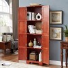 INFURNIC Decorative Bookshelf 72.4" Tall Freestanding  Storage Cabinet with 8 Doors and 4 Shelves for Living Room, Red, 23.82"*12.6"*72.4" - 4 of 4