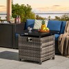 Tangkula 29" Propane Rattan Firepit Table w/ Lava Rocks & Protective Cover Metal Frame - image 3 of 4