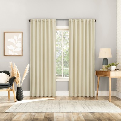 Cream Thermal Blackout Back Tab Curtain Panel Pair