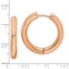 Chisel Stainless Steel Polished Rose IP-plated 4mm Hinged Hoop Earrings - 4 of 4