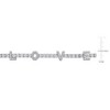 EVERLY JEWELRY | Sterling Silver  13 1/4 CT TGW Created White Sapphire Love Design Bracelet w/box clasp - 3 of 4