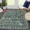 Boho Vintage Floral Printed Area Rug Machine Washable Ultra Thin Non Shedding Non Slip Foldable Stain Resistant Throw Rug - 2 of 4