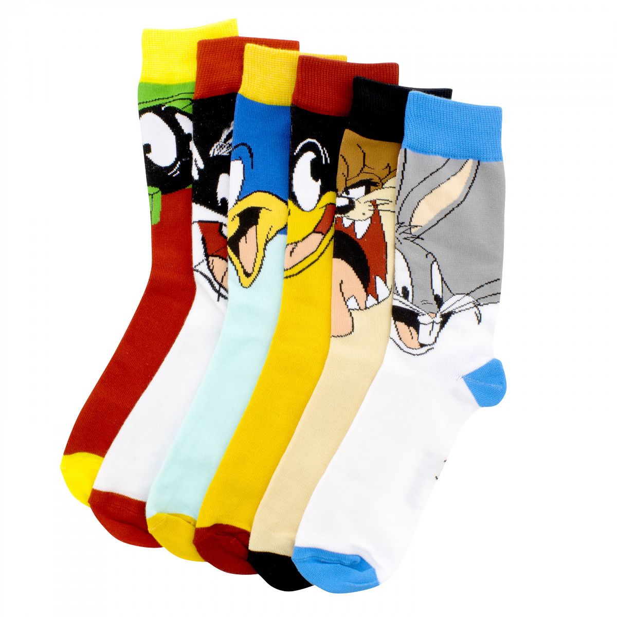 Mens Looney Tunes Characters 6-Pack Crew Socks