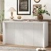 Console Table Entryway Narrow with Wavy Design, Beige Acacia Wood Modern Accent Table for Hallway, Living Room or Study-Maison Boucle - 2 of 4