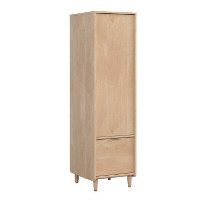 Clifford Place Storage Cabinet with File Natural Maple - Sauder: Mid-Century Adjustable Shelf, Metal Hardware