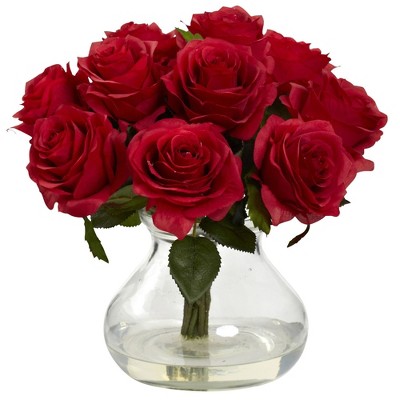 Eternal Blossom 18" Rose Tabletop Arrangement in Decorative Vase