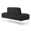 56" Width End of Bed Bench,Velvet Fabric Upholstered 2 Seater Sofa Couch Entryway Ottoman Bench,Fuzzy Sofa Stool Footrest,Window Bench-Cuddlewood - 4 of 4