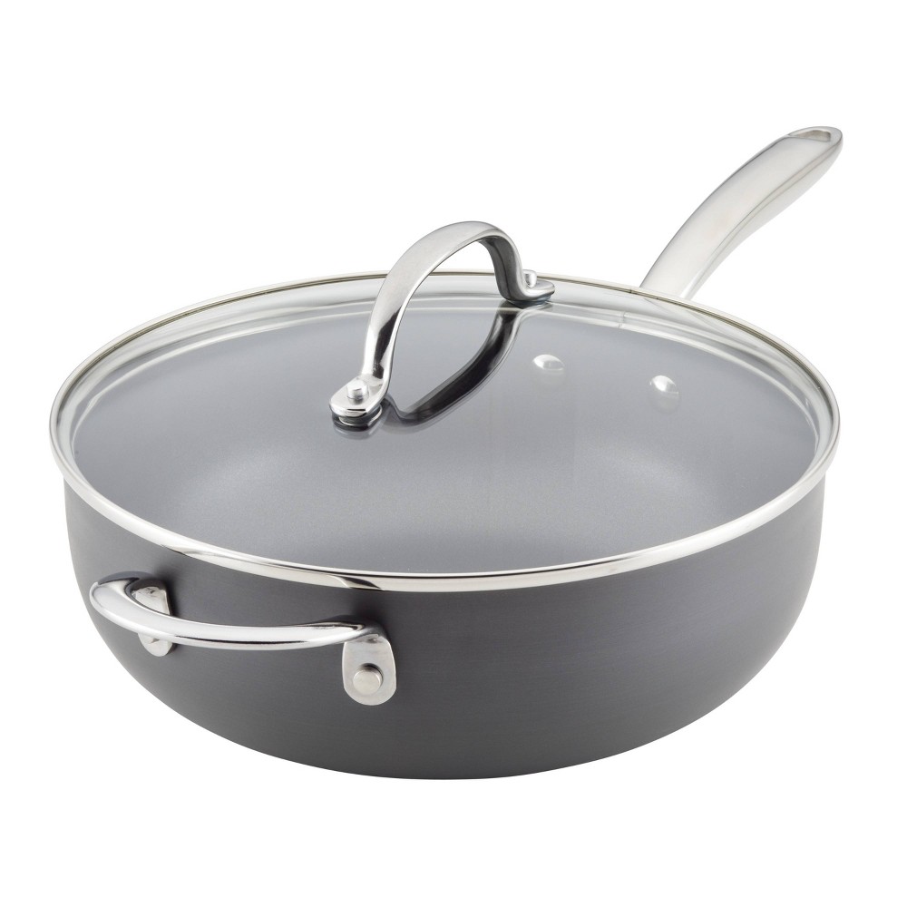 Photos - Pan Rachael Ray 4qt Hard Anodized Nonstick Saucier Saucepan with Helper Handle