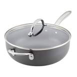 Rachael Ray 4qt Hard Anodized Nonstick Saucier Saucepan with Helper Handle and Lid Gray