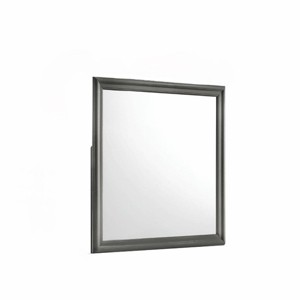 GlasFlength Decorative Wall Mirrors Wall Art Square Mirror Vanity Mirror Accent Mirror Metal Frame Mirror for Living Room, Gray, 38.19"*0.87"*38.19" - 1 of 4