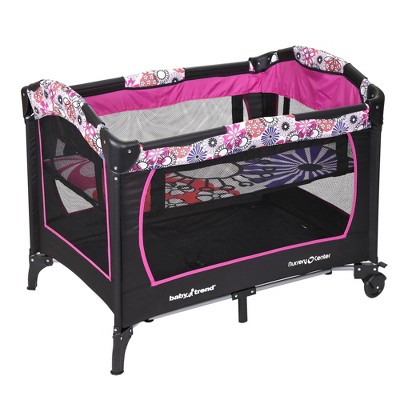 Floral Garden Portable Nursery Center with Bassinet and Changing Station
