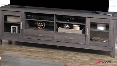 Hollywood Dark Gray Engineered Wood TV Cabinet with Doors for TVs up to 85"