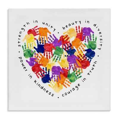 Stupell Industries Strength In Unity Handprint Heart, 36" x 36"