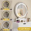 Makeup Vanity Set with 3-Color Dimmable Lighted Mirror, Makeup Dressing Table with Drawers, Padded Stool, White - 4 of 4