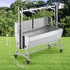 132 LBS Roaster Spit Rotisserie BBQ Grill Pig Lamb Chicken Roaster 44" With Wheels - 2 of 4