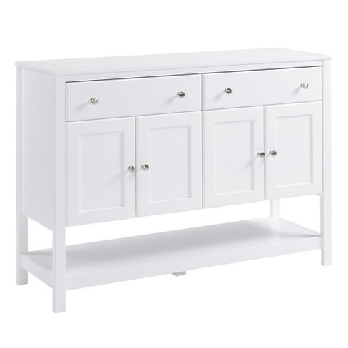 HOMCOM 47 Modern Buffet Cabinet, Storage Sideboard with Glass Door  Cabinets, Pull-Out Drawers and Adjustable Shelving for Kitchen or Living  Room, Oak / White w/ & Shelves, Server Cupboard Organizer