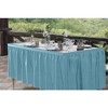 Crown Display 6 pack Disposable Plastic Tableskirts - 29" x 14 Ft ruffled Table Skirt with Adhesive Strip - 6 Count - 3 of 4